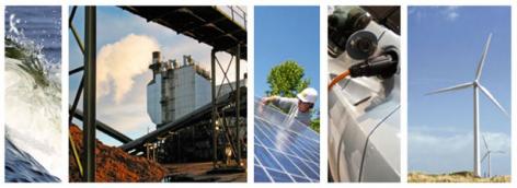 Various renewable energy sources in Humboldt County - wave, biomass, solar, wind, and an electric vehicle charging